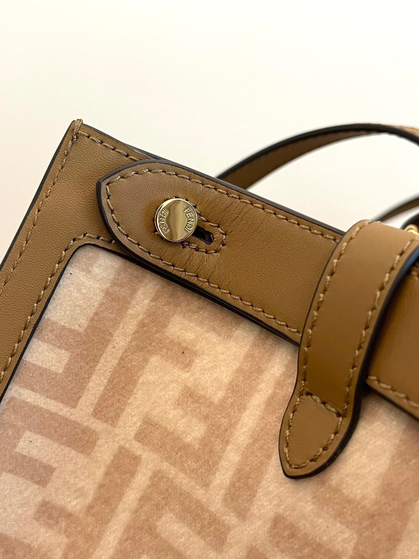 Fendi Top QualityTop Quality Peekaboo X- Canvas Beige FF Shoulder Bag