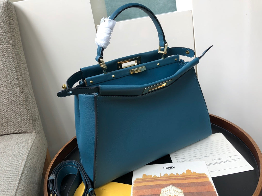 Top QualityTop Quality Handle 12in Blue Handbag