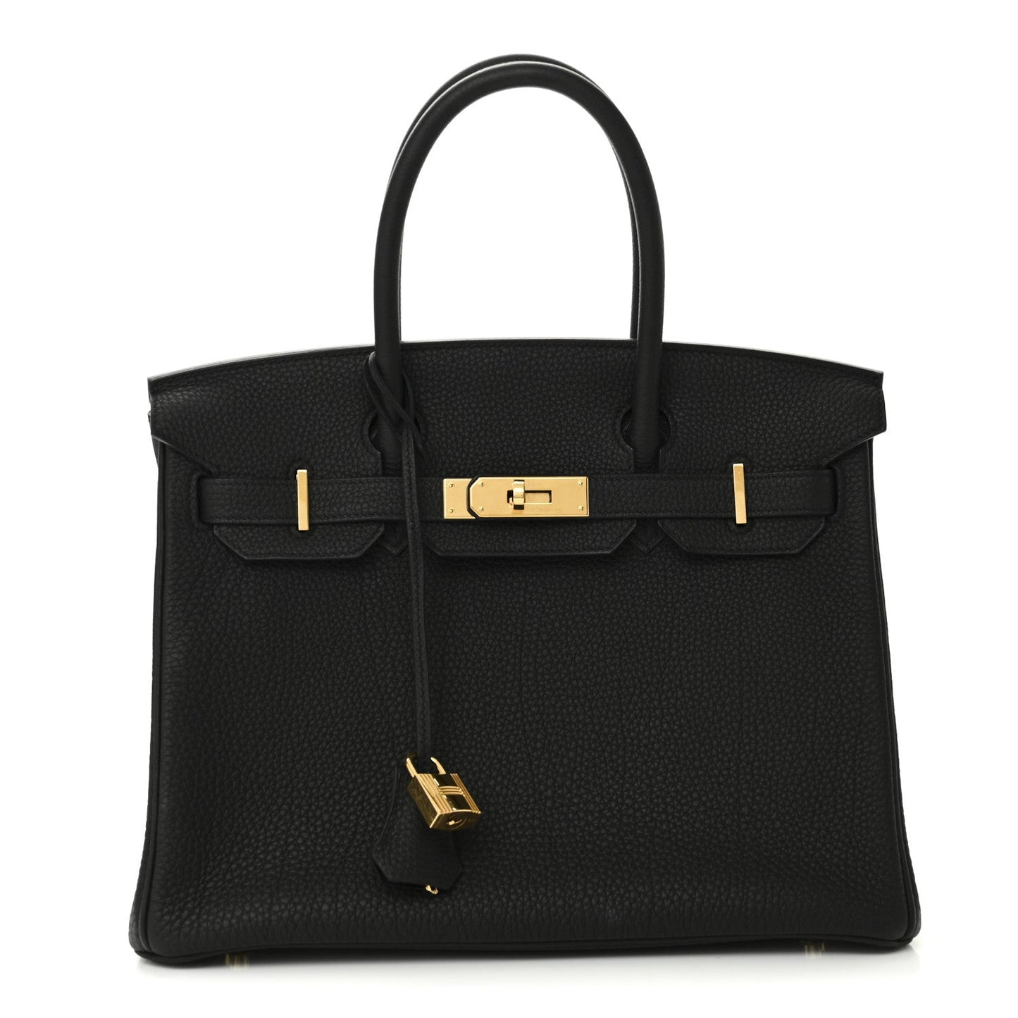 Hermes Togo Birkin Handbag Black Travel Bag 30 Black 1754159