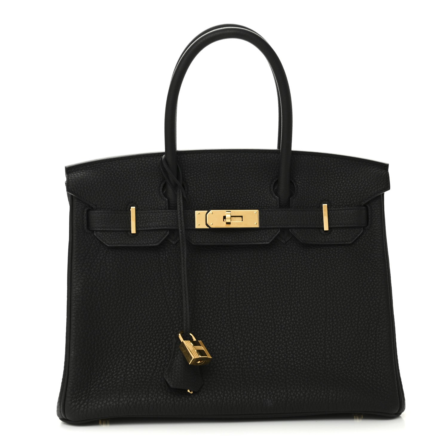 Hermes Togo Birkin Handbag Black Travel Bag 30 Black 1754159