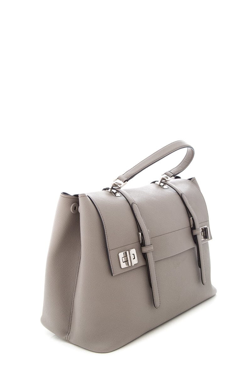 Prada Cuir Double Turn Lock Handbag Saffiano Travel Bag