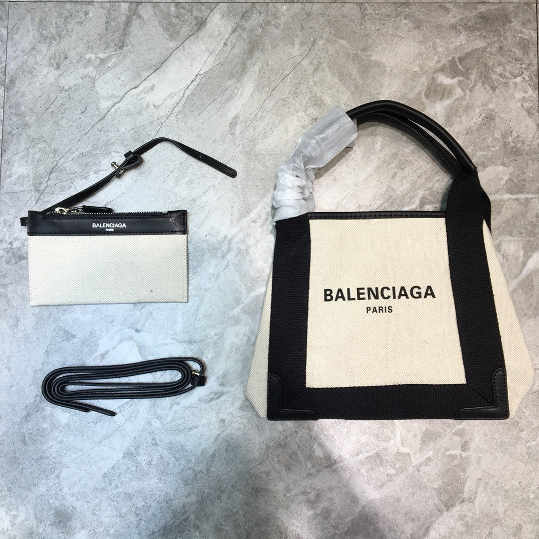 Top Quality Navy Cabas Tote Bag In Black Small