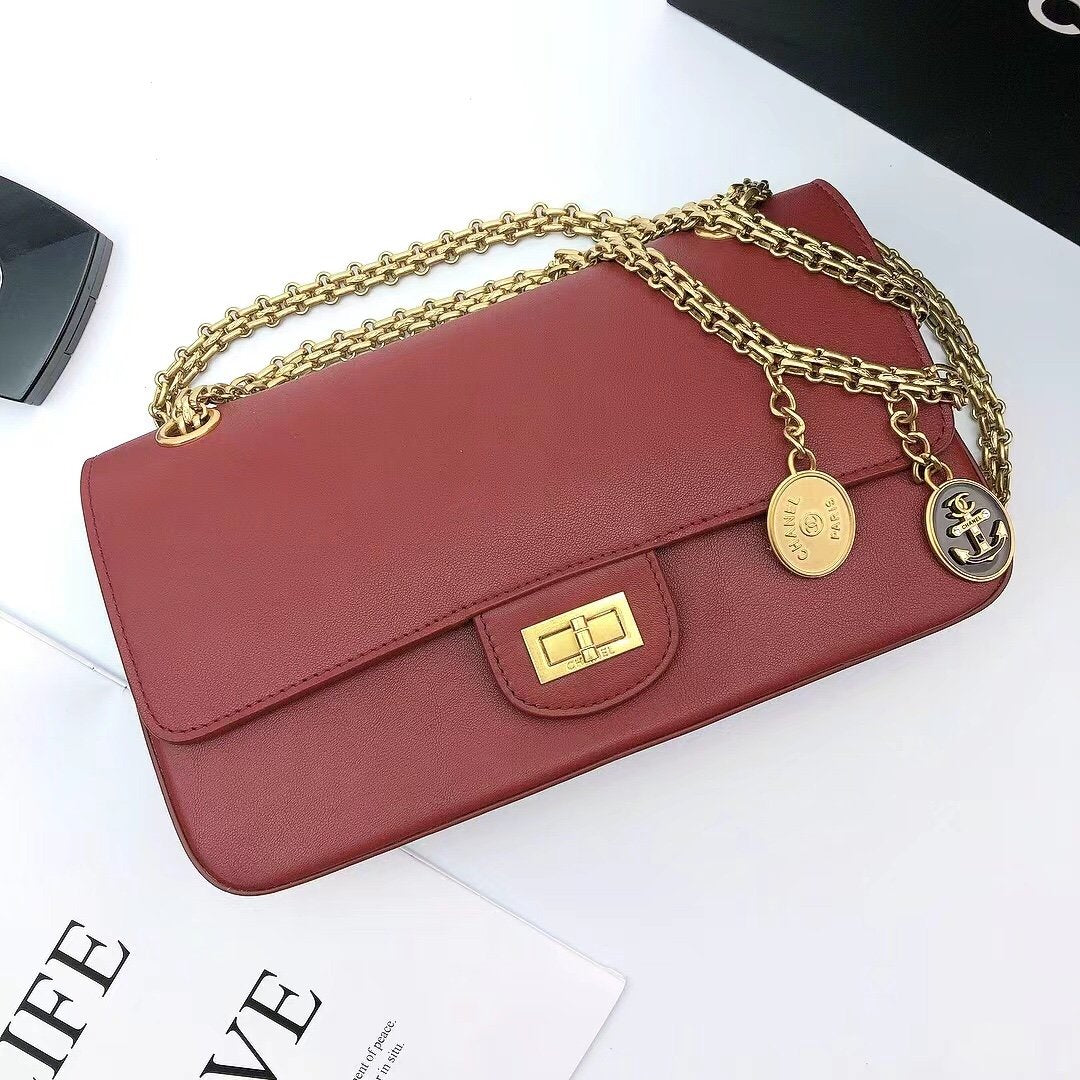 Chlmaroon Medallion Nude Reissue Classic Top Qualityap Red Travel Bag