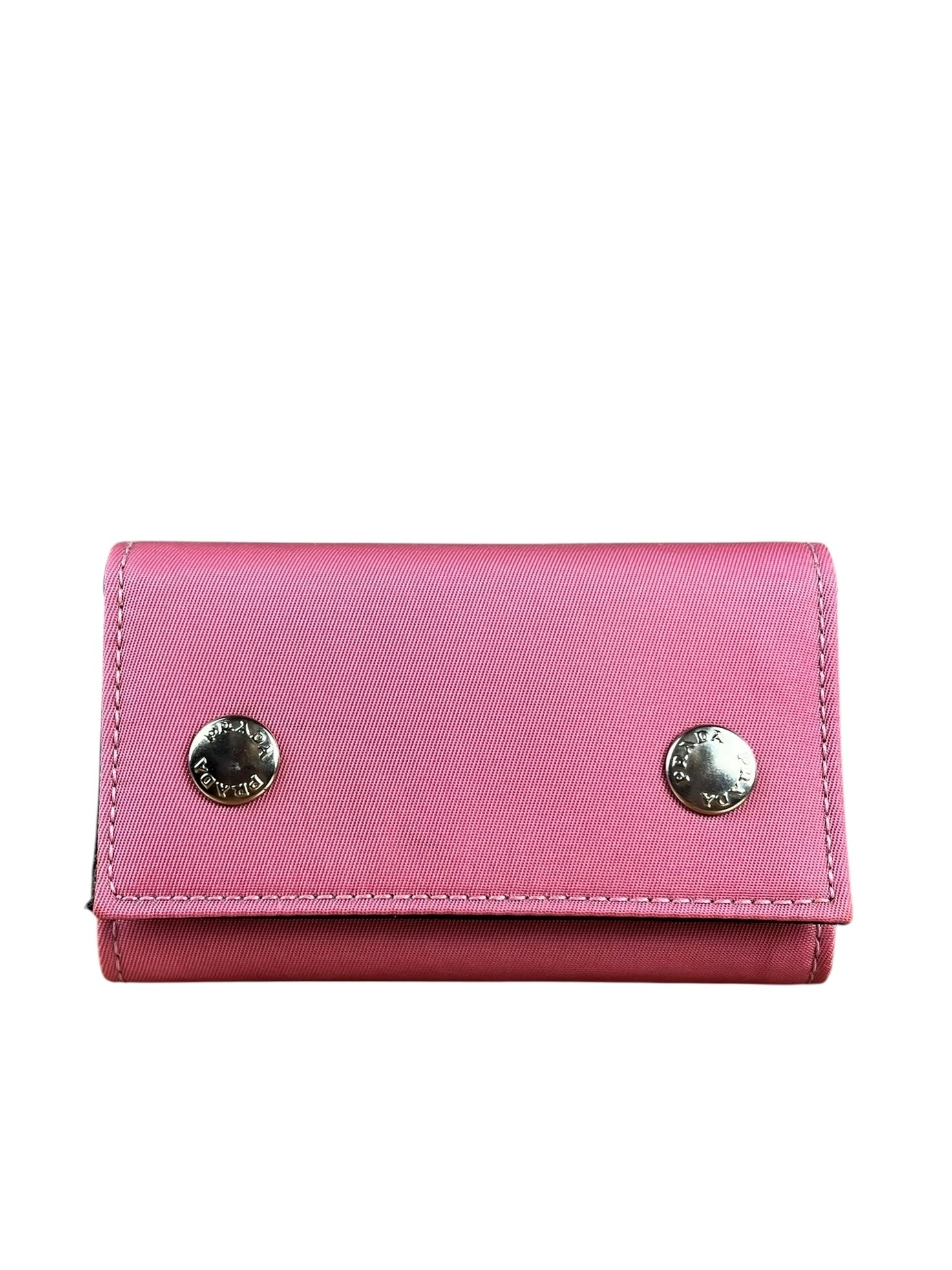 Prada Handbag Key Holder Nylon Pink Key Chain