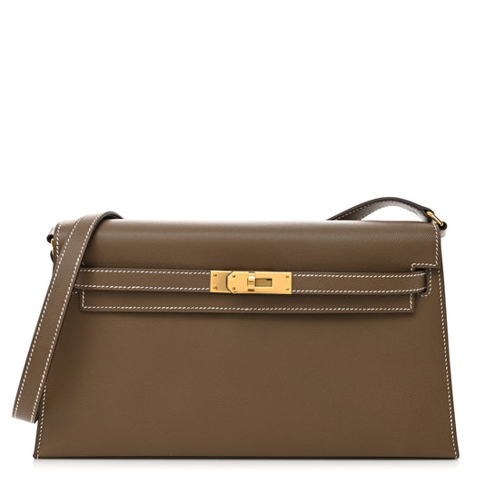 Hermes Madame Calfskin Kelly Elan Etoupe Handbag Travel Bag
