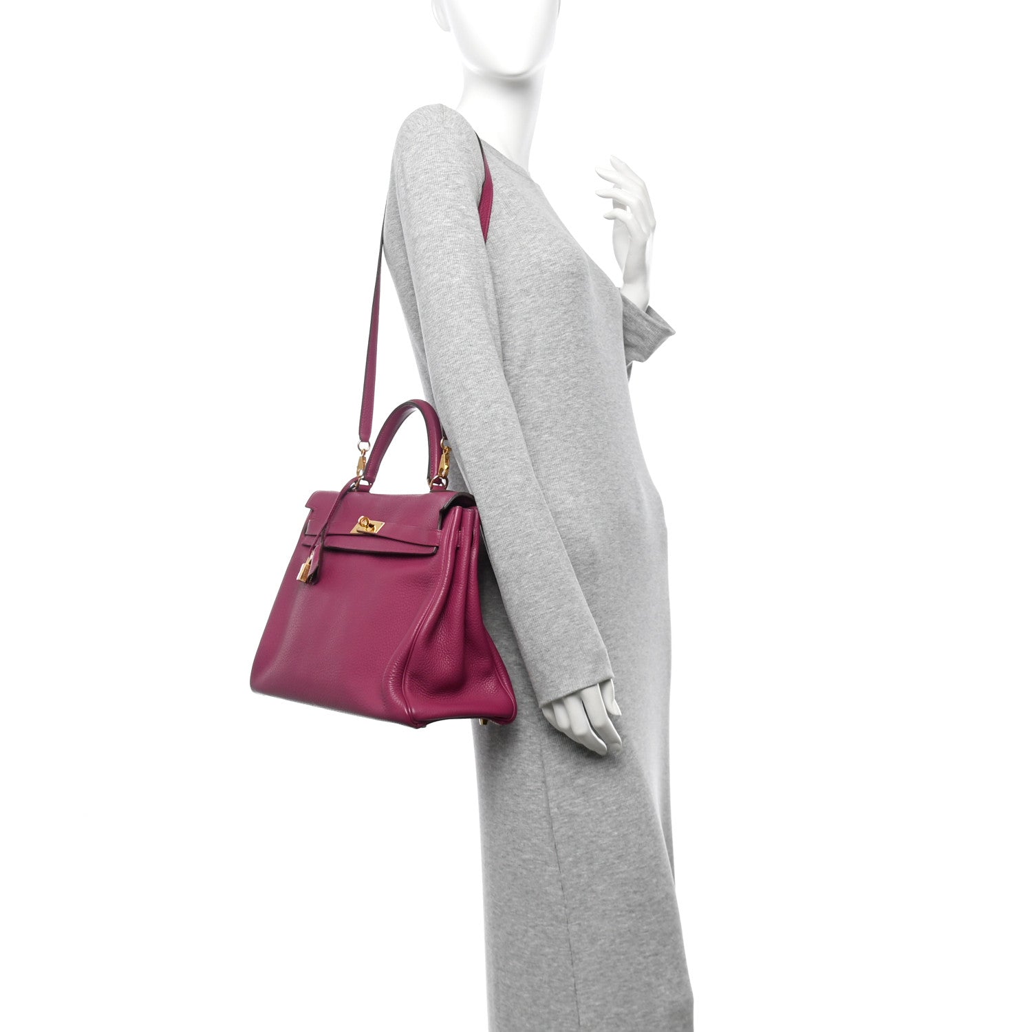 Hermes Taurillon Clemence Kelly Retourne Tosca Handbag Travel Bag
