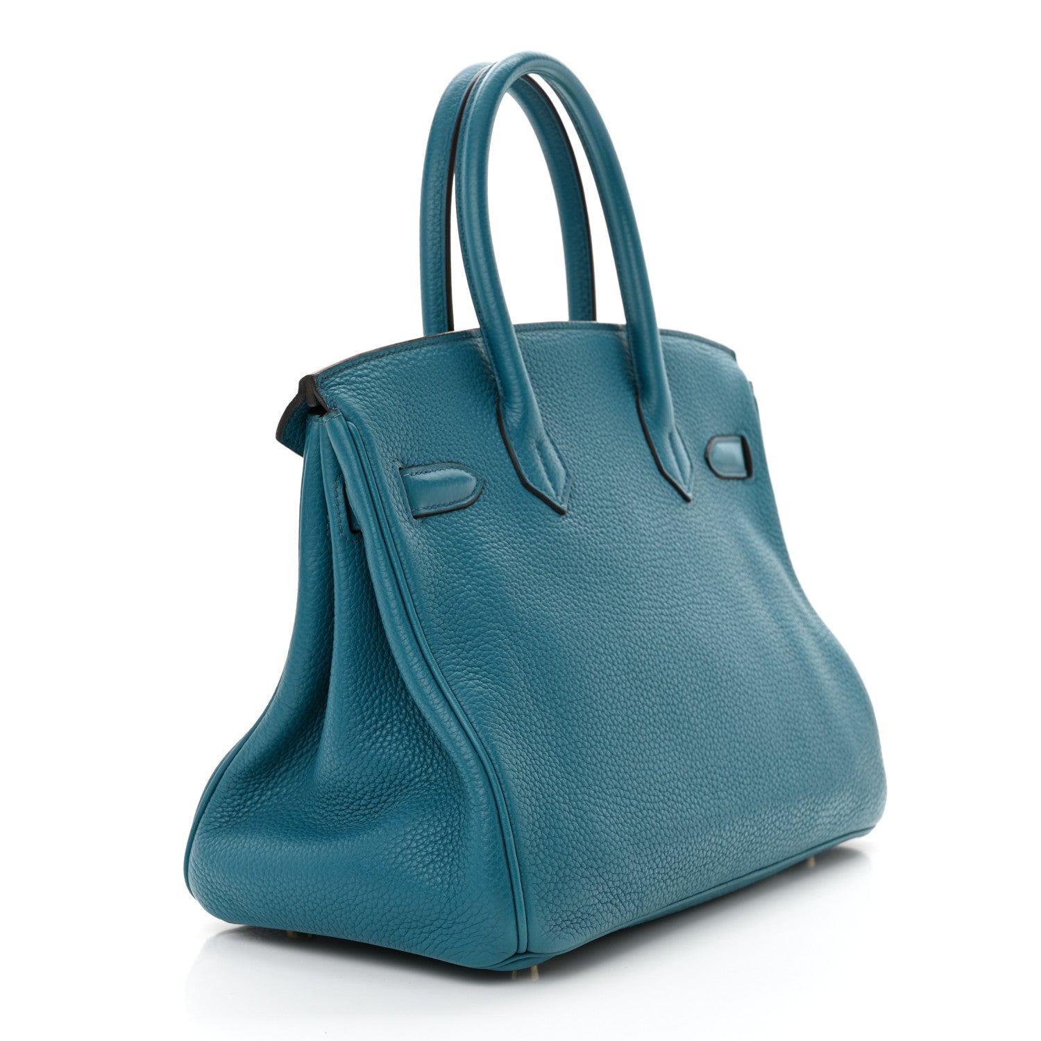 Hermes Taurillon Clemence Birkin Bleu Izmir Handbag Travel Bag