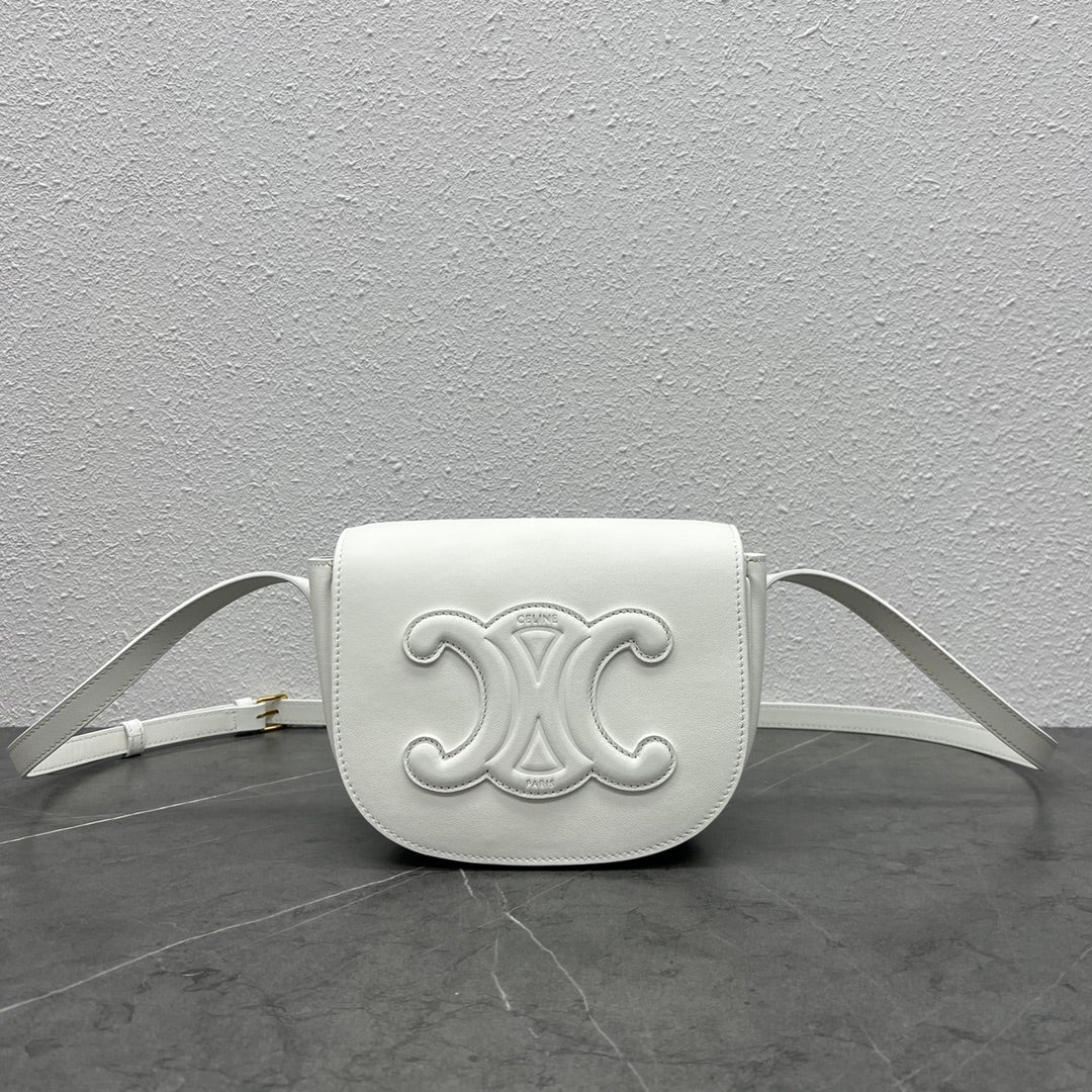 Top Quality Folco Cuir Triomphe For Women White Travel Bag