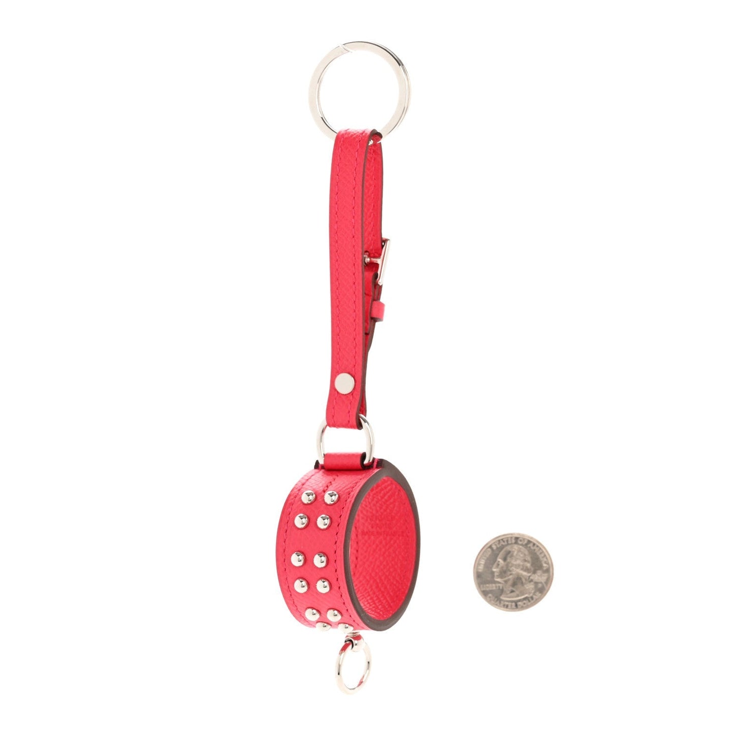 Hermes Epsom Collier De Chien Anneau Key Holder Rose Key Chain