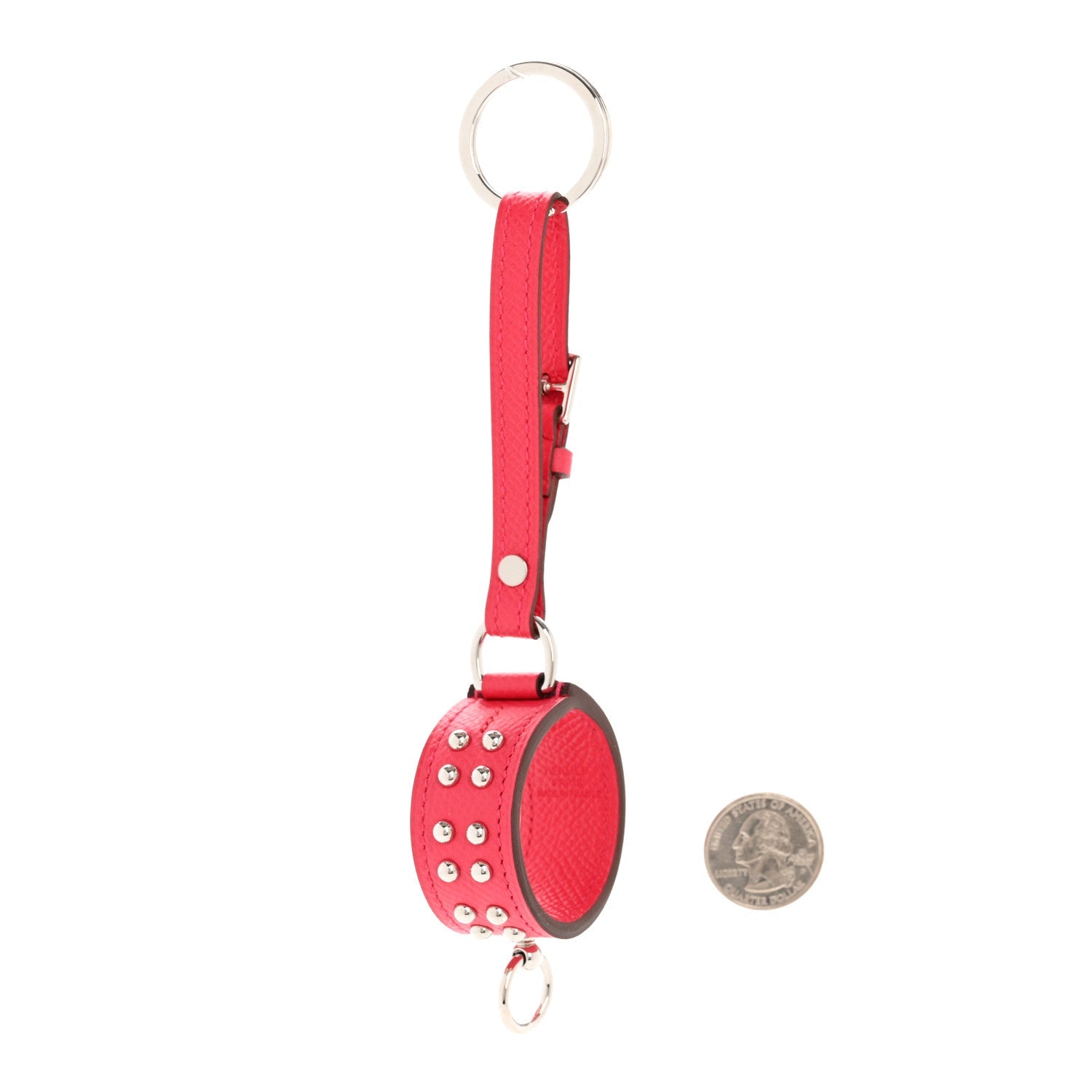 Hermes Epsom Collier De Chien Anneau Key Holder Rose Key Chain