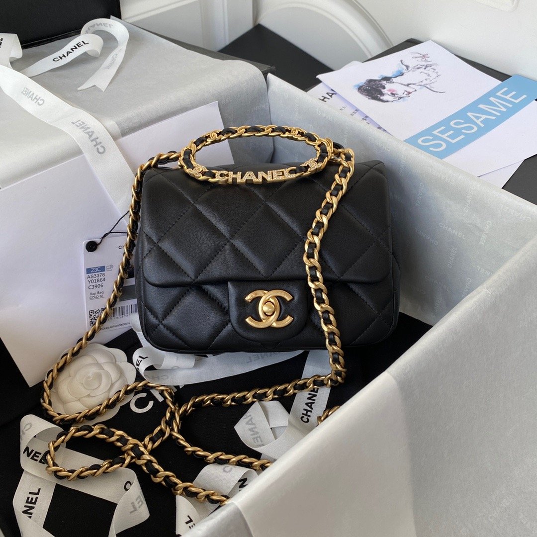 Chlsmall Top Qualityap Bag Hardware For Women Black Gold Shoulder Bag