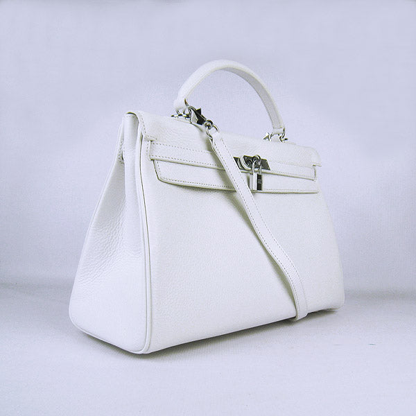 Hermes Luxury Kelly Cm Togo Handbag Leather White Travel Bag