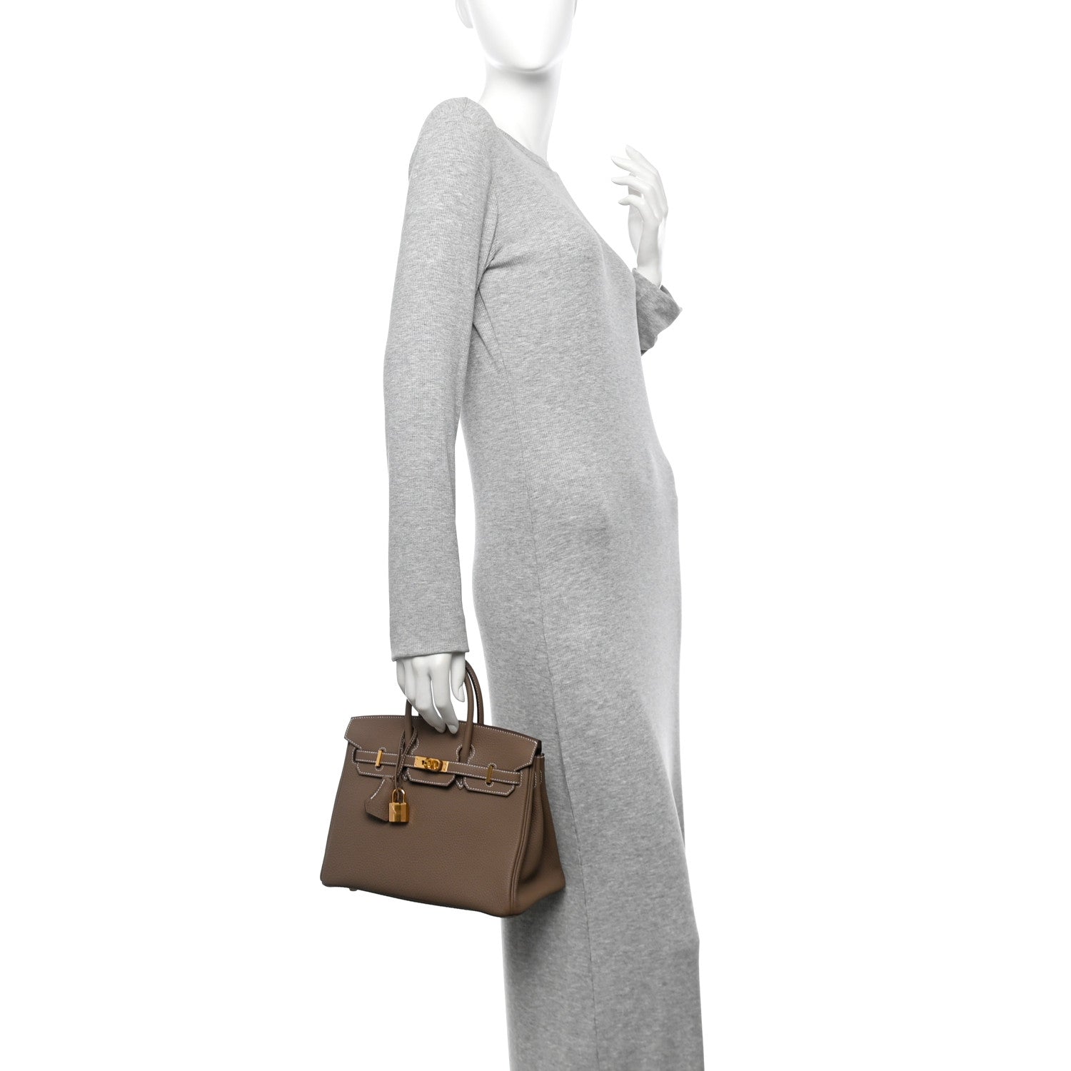 Hermes Togo Birkin Etoupe Handbag Travel Bag 25 Etoupe 1756182