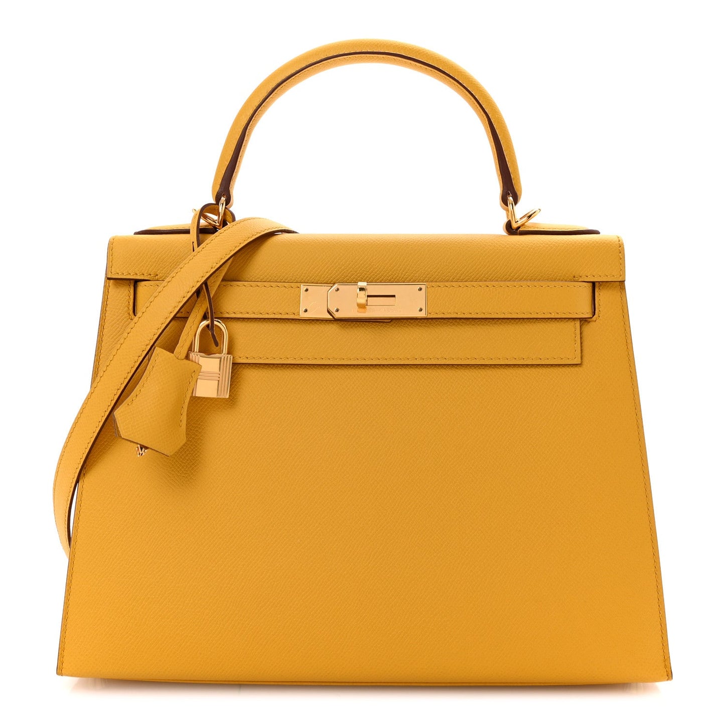 Hermes Epsom Kelly Sellier Jaune Ambre Handbag Travel Bag