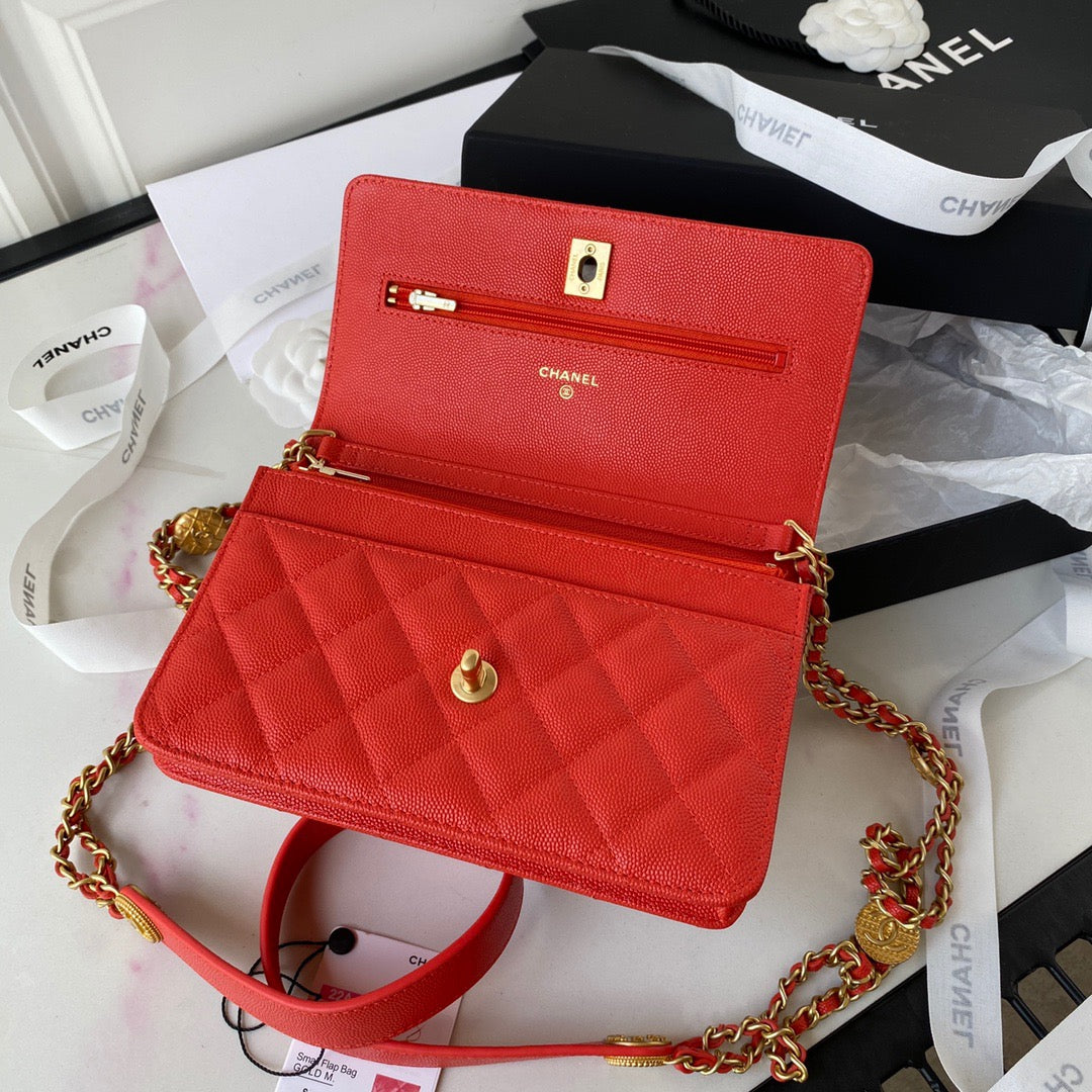 Chlsmall Top Qualityap Bag Hardware For Women Red Gold Shoulder Bag