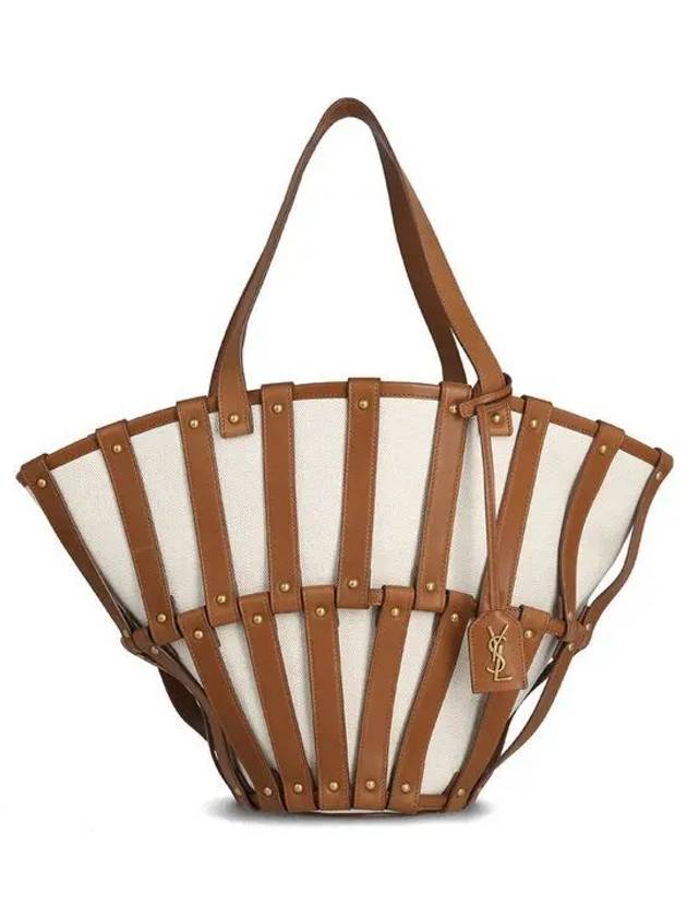 YSL Saint Laurent Luxury Trending Beatrix Pannier Tote Bag Greg Brick Canvas