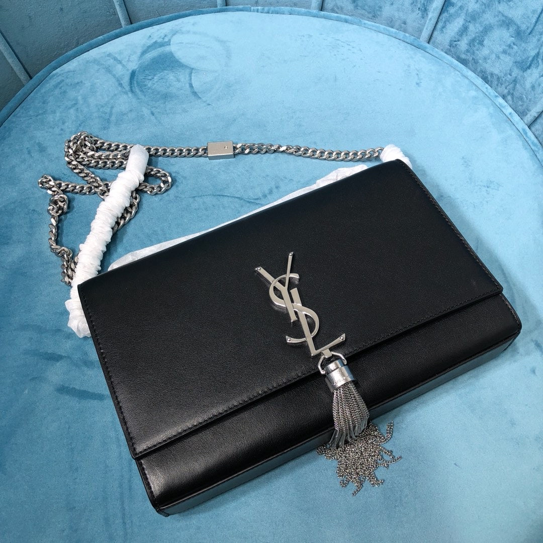 YSL Saint Laurent YSL Top Quality Kate Metop Qualityum Bag Black Chain Travel Bag 354119Bow0N1000 7386