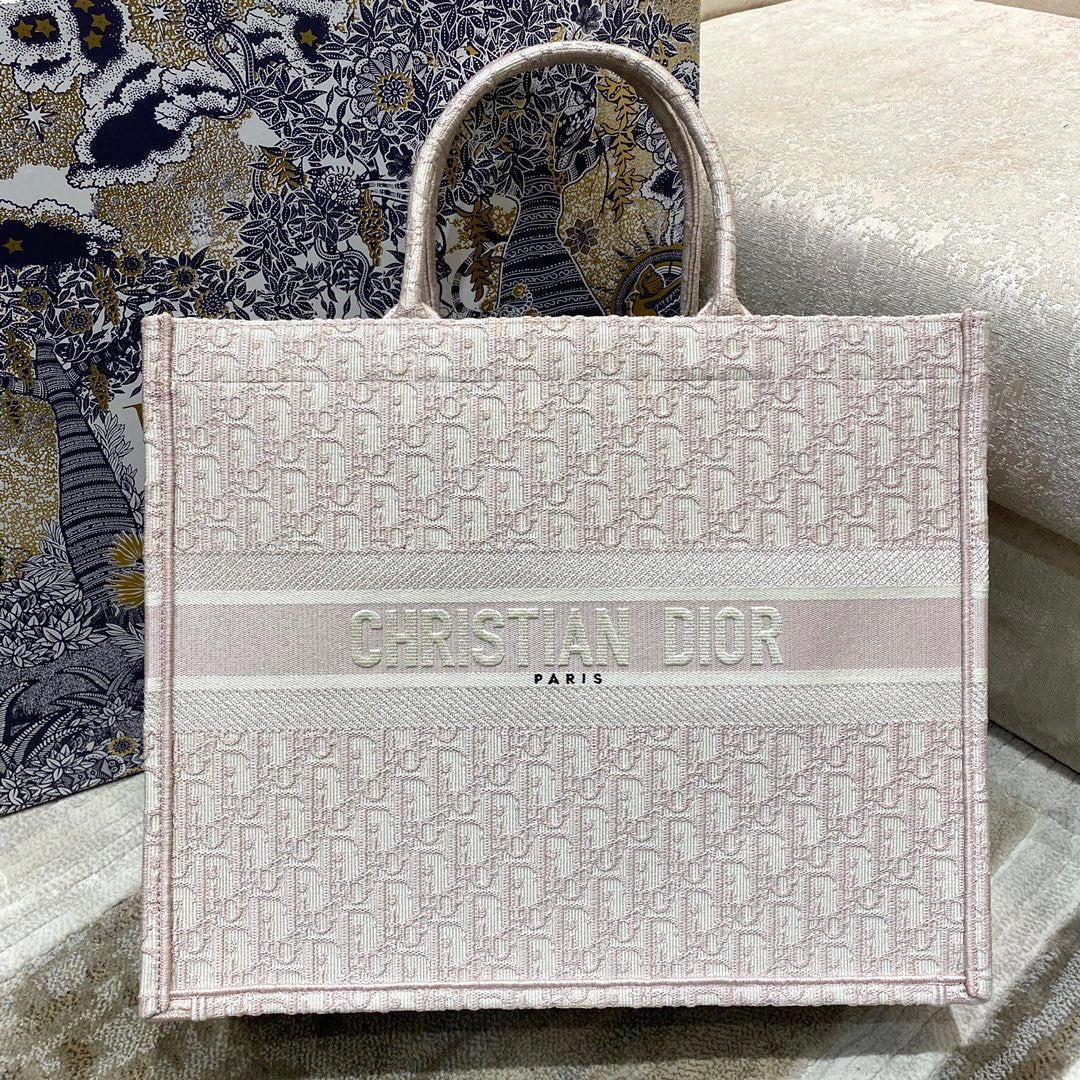 Book Rose Des Vents Oblique Pink Large Book Tote Shoulder Bag
