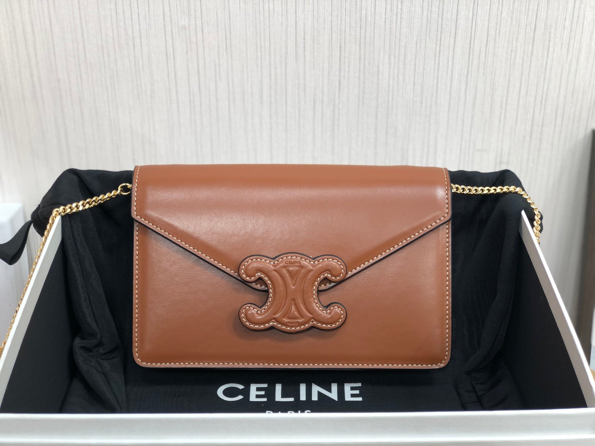 Top Quality Wallet On Triomphe For Women Tan Chain Crossbody Bag 10J733Dpv04Lu 9395