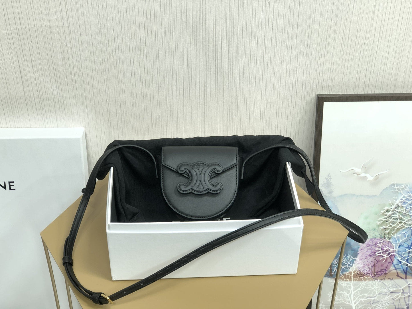Top Quality Besatop Quality Cuir Triomphe For Black Mini Travel Bag 4In11Cm 8581