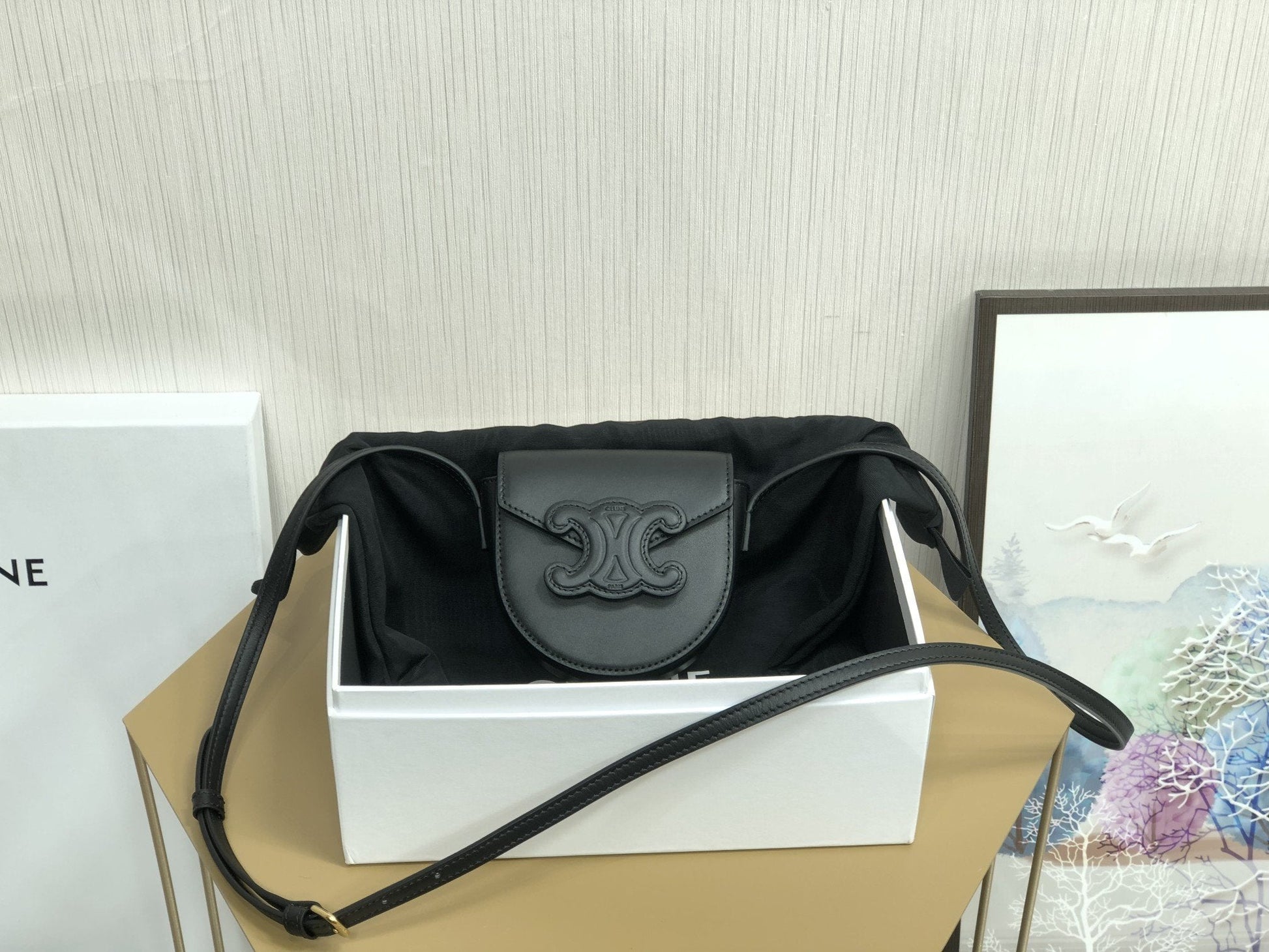Top Quality Besatop Quality Cuir Triomphe For Black Mini Travel Bag 4In11Cm 8581