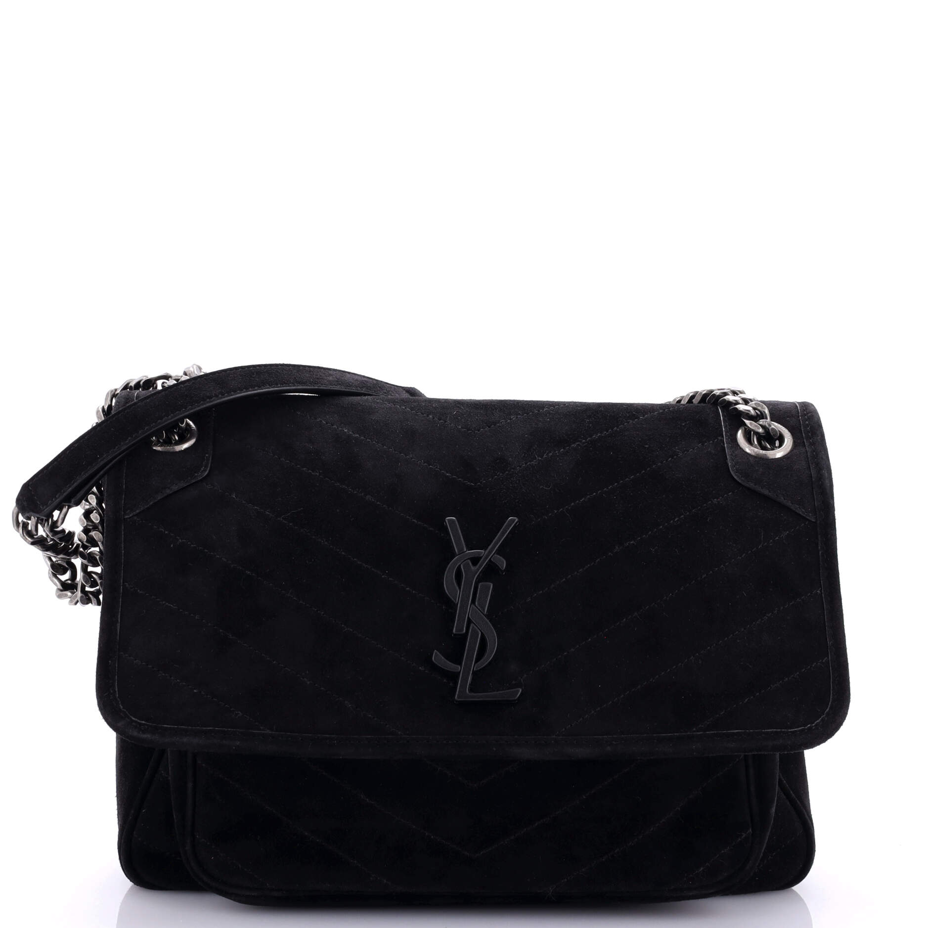 YSL Saint Laurent Luxury Trending Niki Bag Chevron Suede Matelasse Medium Travel Bag Suede Medium 2