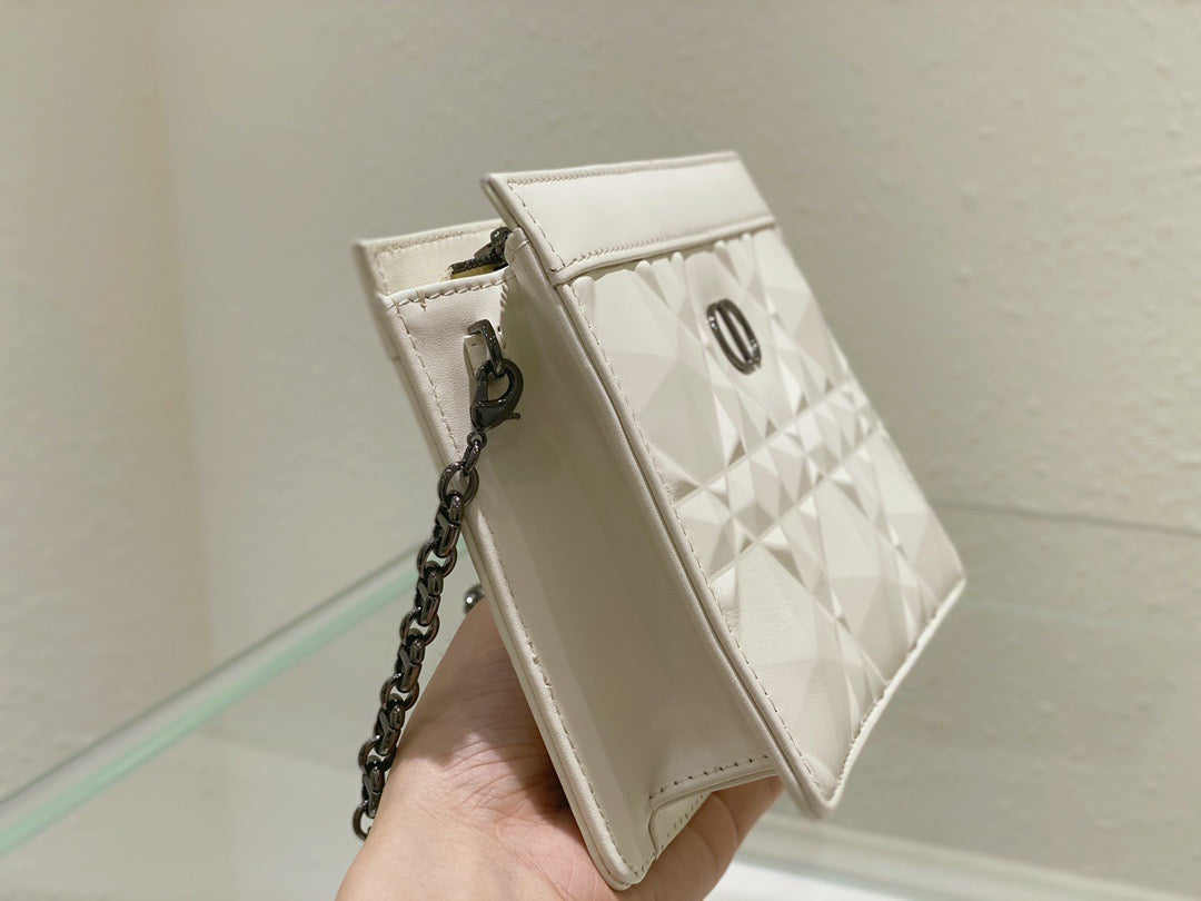 Caro Zipped Pouch Cd White Chain Travel Bag