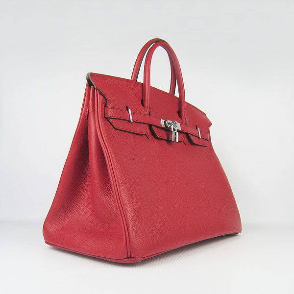 Hermes Luxury Birkin Cm Togo Handbags Leather Red Travel Bag