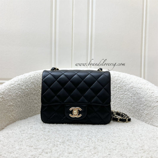 Classic Square Mini Flap in Black Lambskin and LGHW (Model: ) Accessory Signature