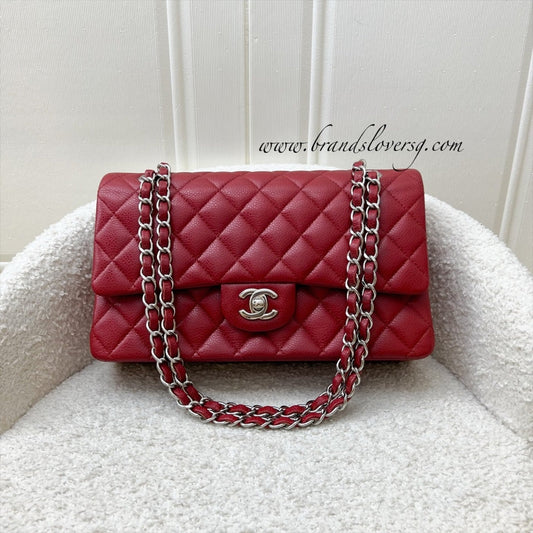 Chanel Medium Classic Flap CF in Red Caviar and SHW Accessory