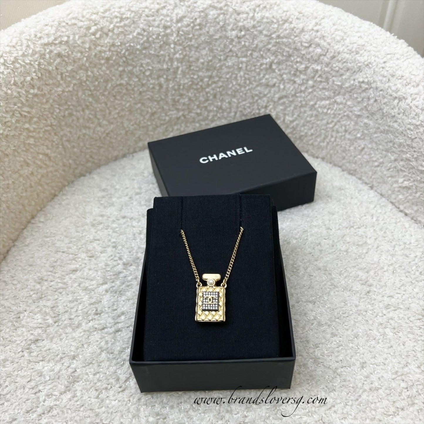 Perfume Bottle Necklace in AGHW Signature