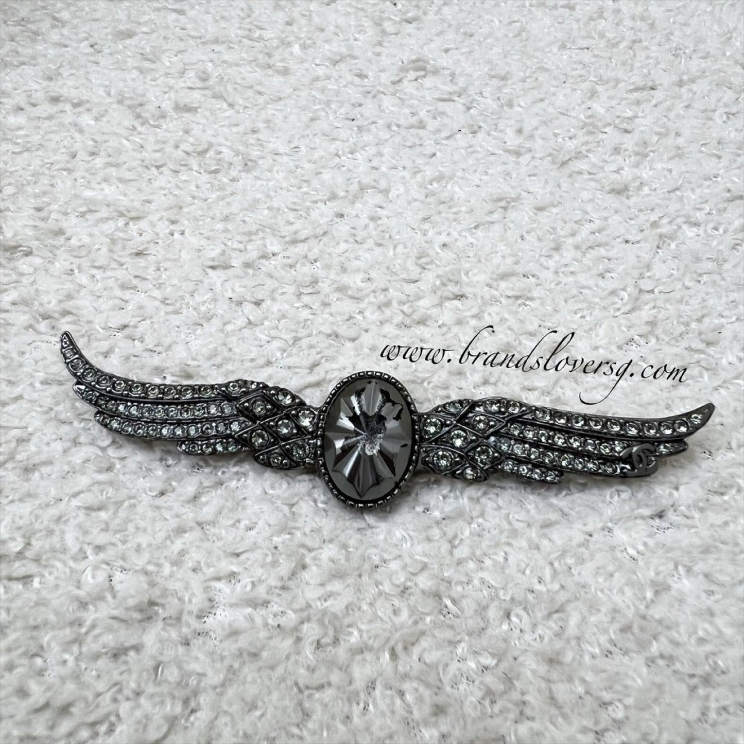 Chanel Wings Brooch in Dark Gunmetal HW