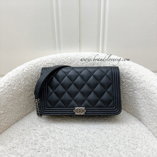 Chanel Boy Wallet on Chain WOC in Black Caviar and RHW Bag