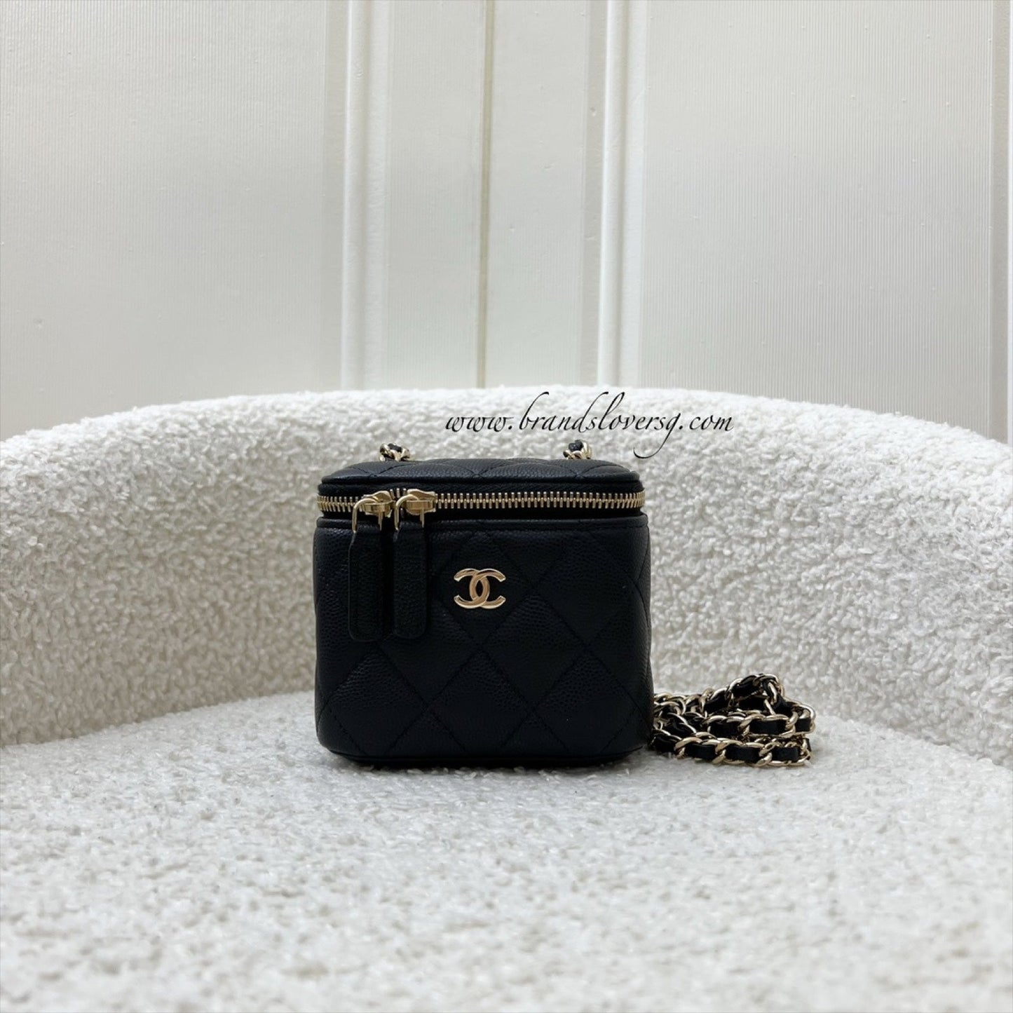 Chanel Mini Cube Vanity in Black Caviar and LGHW