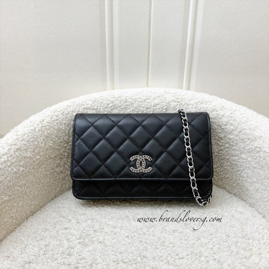 Wallet on Chain WOC in Black Caviar and SHW (Model: ) Bag Seasonal