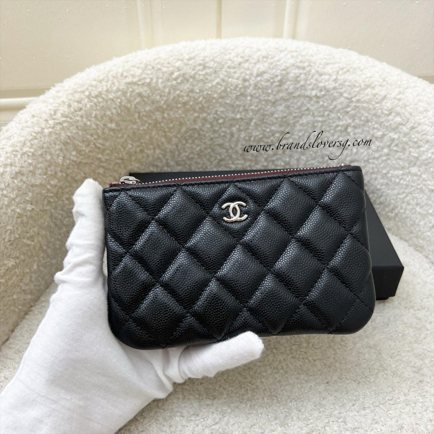 Chanel Mini O-Case / Pouch in Black Caviar and SHW (Model: )