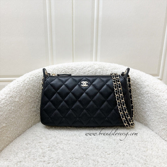 Chanel [BN - Local Set - July 2025] Clutch with Chain in Black Caviar GHW (Model: )