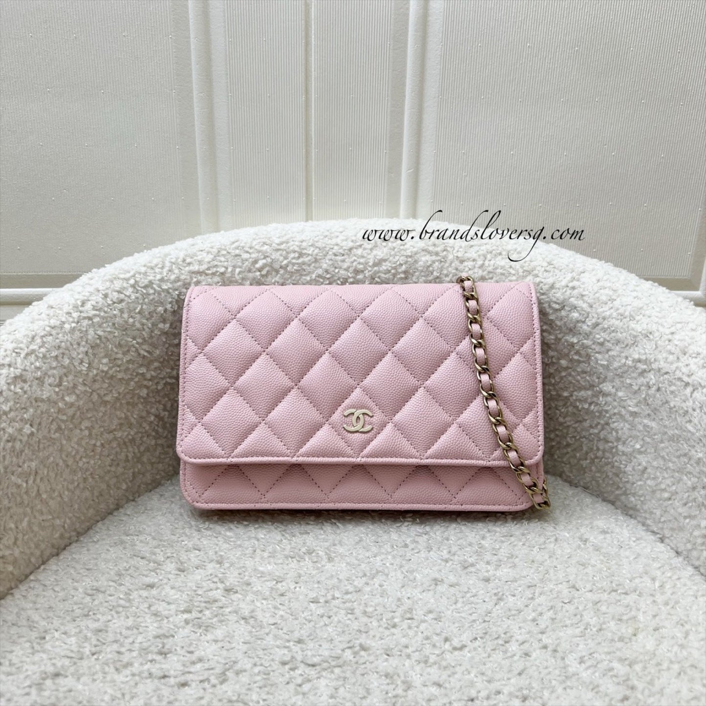 Chanel [BN - Local Set - Dec 2022] Classic Wallet on Chain WOC in Pink Caviar LGHW (Model: ) Bag