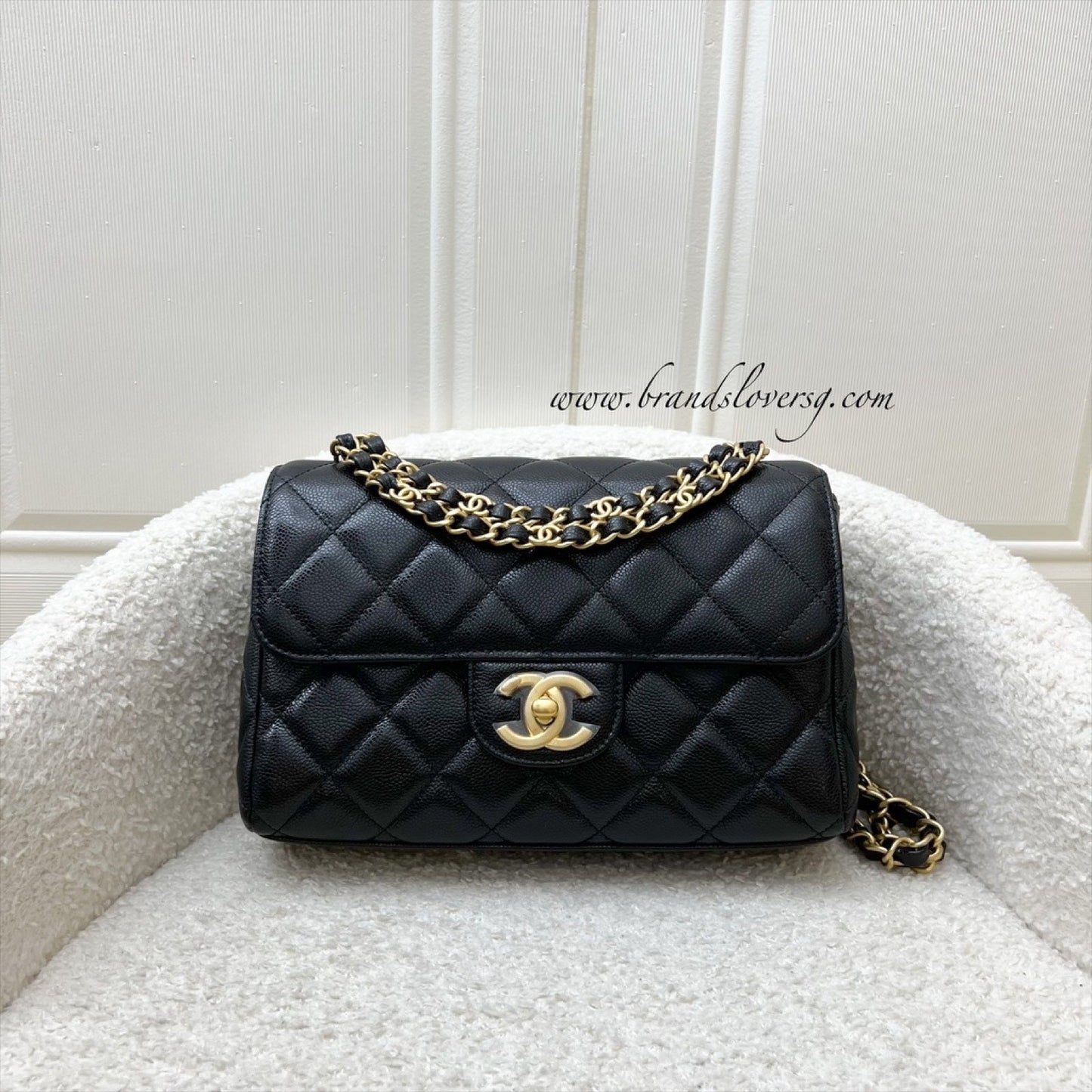 Chanel Seasonal Small / Mini Flap Bag in Black Caviar and AGHW (Model: )