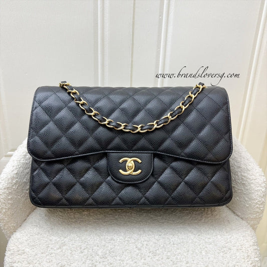 Jumbo Classic Flap DF in Black Caviar and GHW (Model: ) Accessory Signature