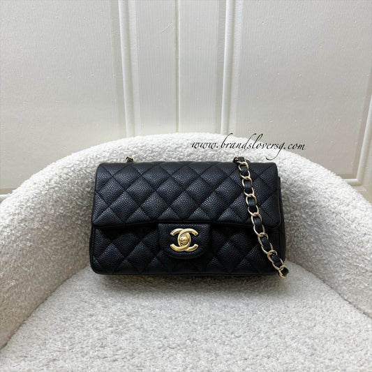 Chanel Classic Mini Rectangle Flap in Black Caviar and GHW Accessory