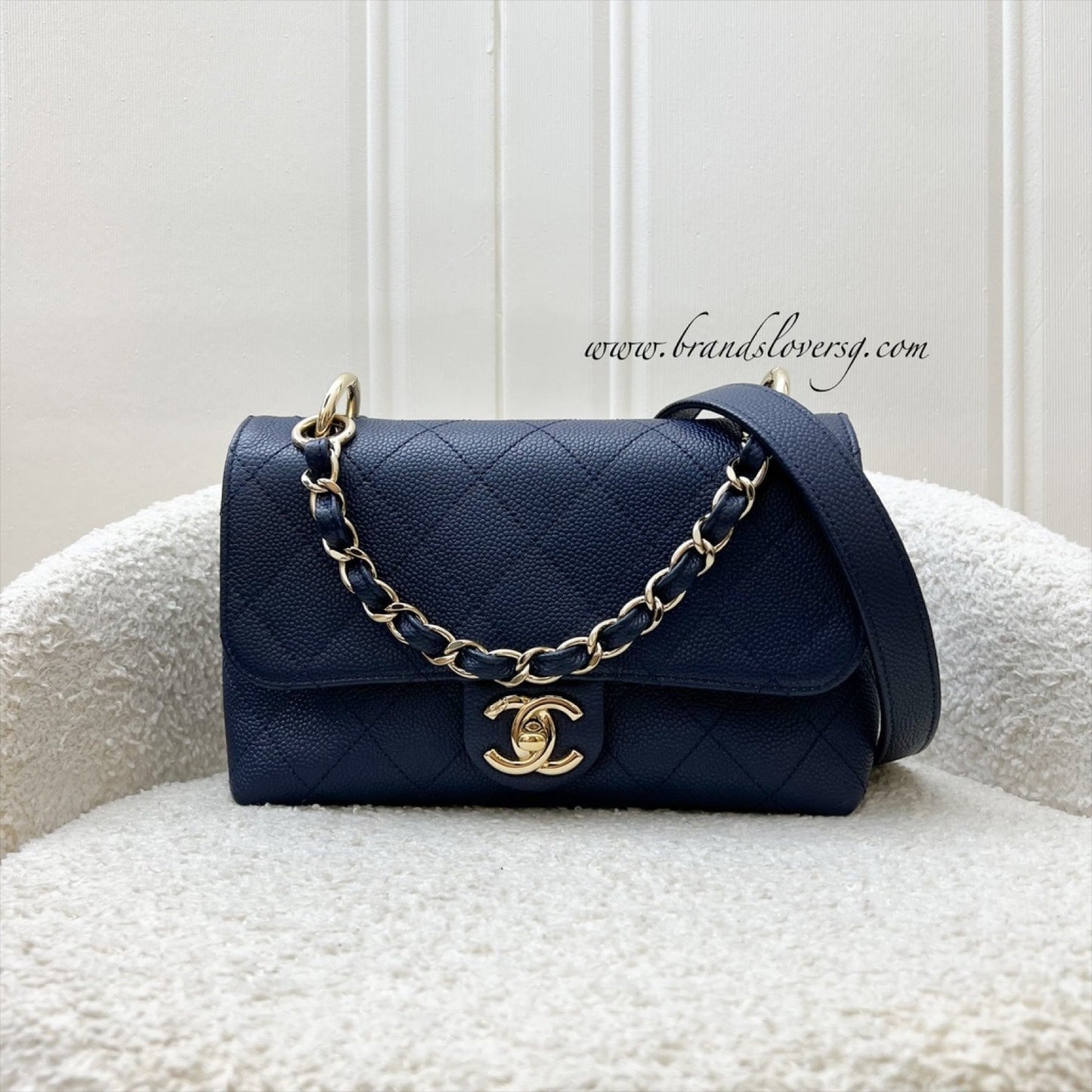 Chanel City Walk Flap in Navy Caviar and LGHW (Model: ) Accessory