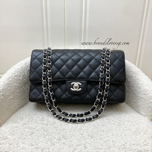 Medium Classic Flap CF in Black Caviar and SHW (Model: ) Accessory Refined