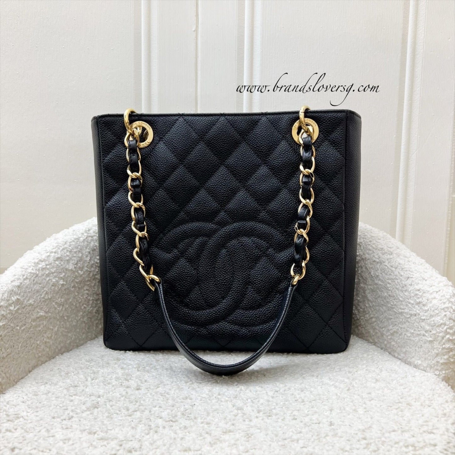 Chanel Petite Shopping Tote PST in Black Caviar and GHW (Model: )
