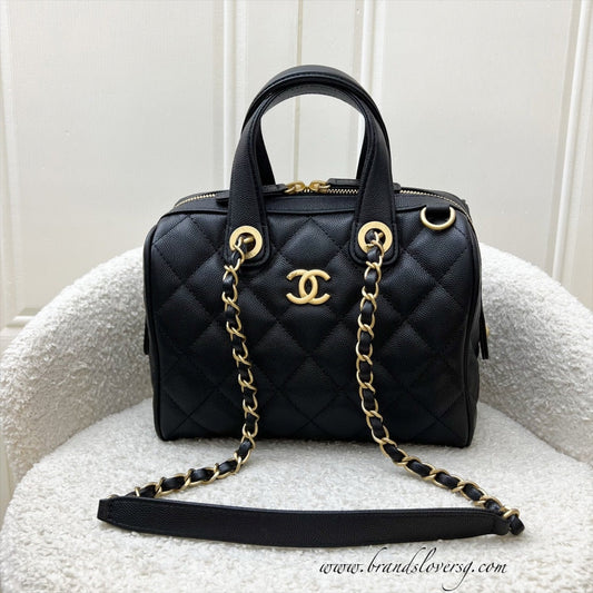 Chanel Small Bowling in Black Caviar and AGHW (Model: ) Accessory