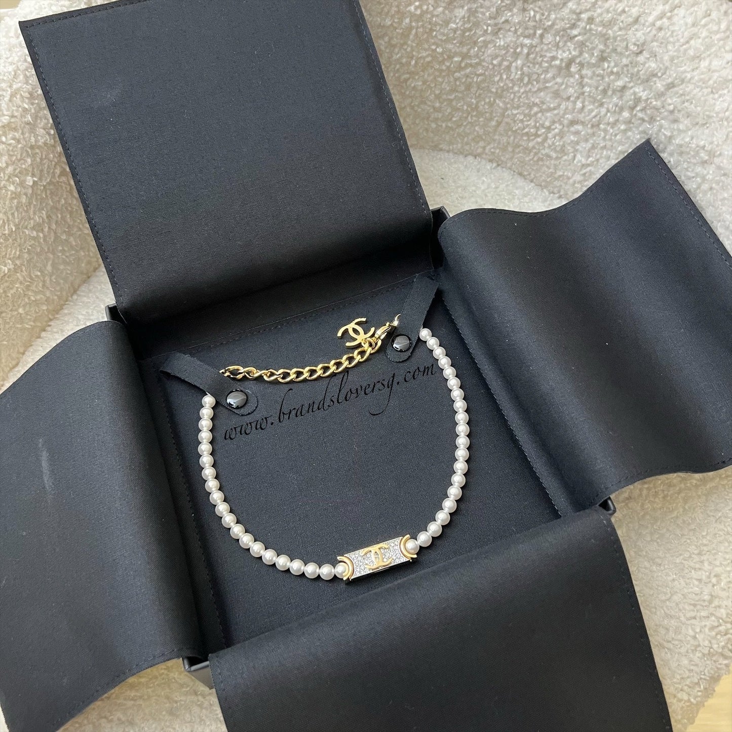Chanel Choker with Pearls and Crystals in GHW