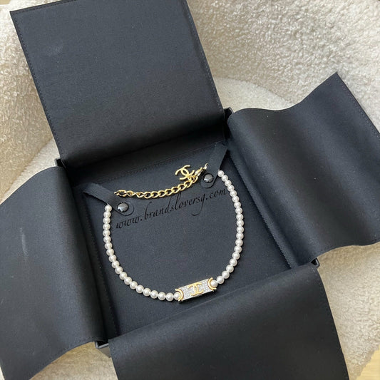 Chanel Choker with Pearls and Crystals in GHW