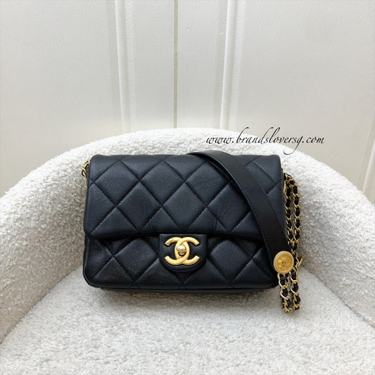 Chanel “Twist Your Buttons” Small / Mini Flap in Black Caviar and AGHW (Model: ) Accessory