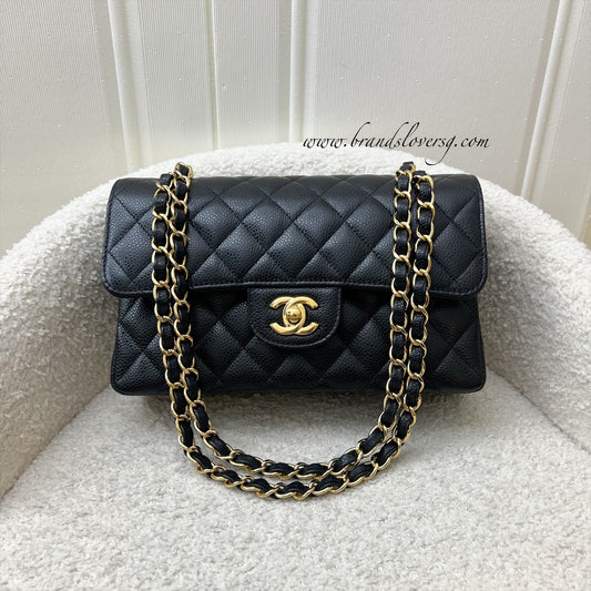 Small Classic Flap CF in Black Caviar and GHW Accessory Classic