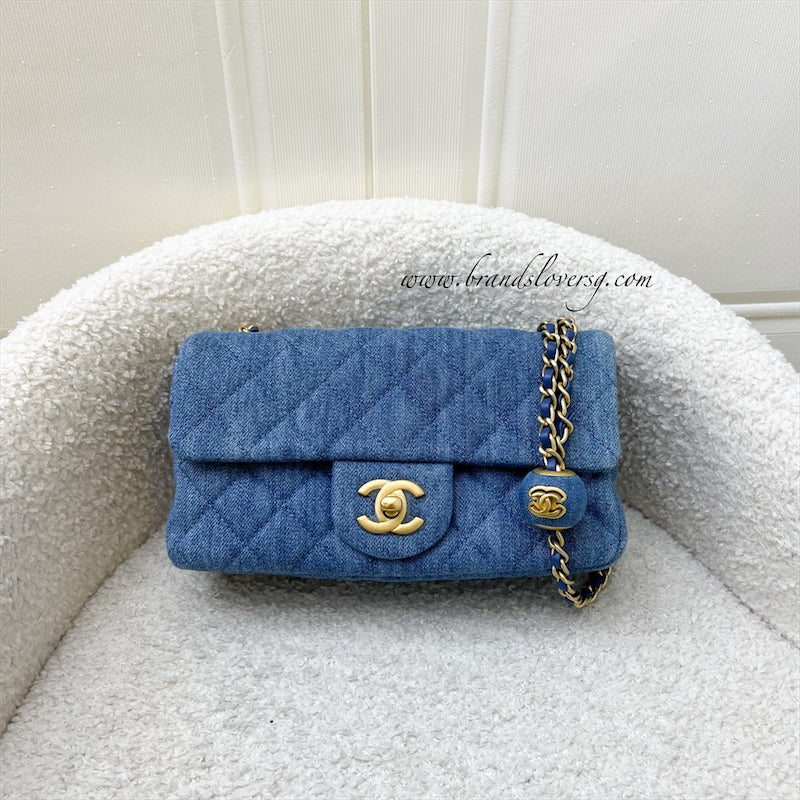 Chanel Pearl Crush Rectangle Mini Flap in Denim, Blue Leather and AGHW (Model: ) Accessory